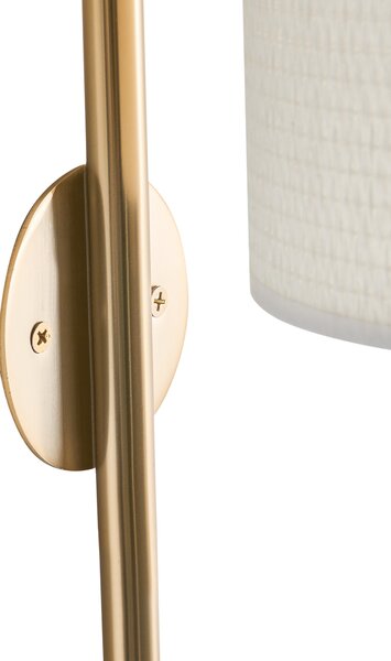 Nástenná lampa mosadzná béžová železo s bielym tienidlom mid-century modern štýl obývačka spálňa