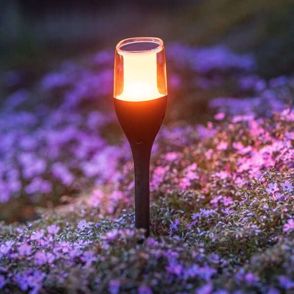 LUMILED solárna záhradná pochodeň solárne svetlo 64,5 cm so zemným hrotom LED solárna lampa blikajúci plameň IP65 záhradné solárne svetlo plameň efekty pochodeň záhradná lampa plameň solárna lampa plameň svetlo 1 kus