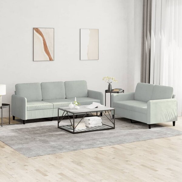 Maison Exclusive – 2-dielna sedacia súprava, svetlosivá, zamatová