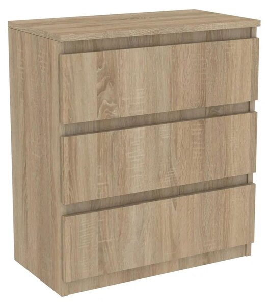 Komoda z dreva Sonoma, s zásuvkami, výška 70 cm, 3 zásuvky, vhodná do spálne a obývačky. VÝROBCA