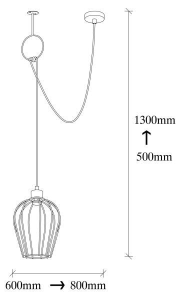 Luster na lanku TEL 1xE27/40W/230V