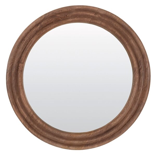 Nástenné zrkadlo s dreveným rámom ø 100 cm Florion – Light & Living