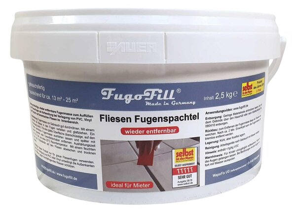 FugoFill odstrániteľná škárovacia hmota na obklady 2,5 kg sivá