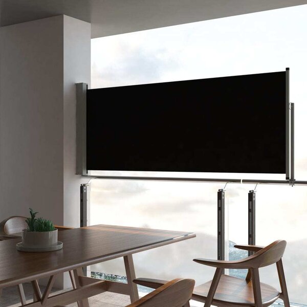 Maison Exclusive - Rozťahovateľná bočná markíza 100 x 300 cm čierna