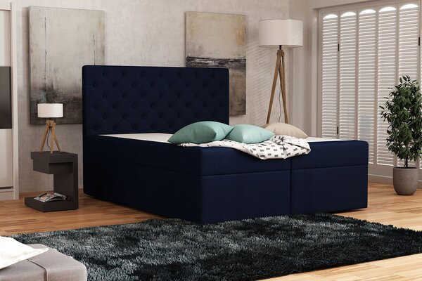 Elegantní čalouněná postel 120x200 ALLEFFRA - modrá 4