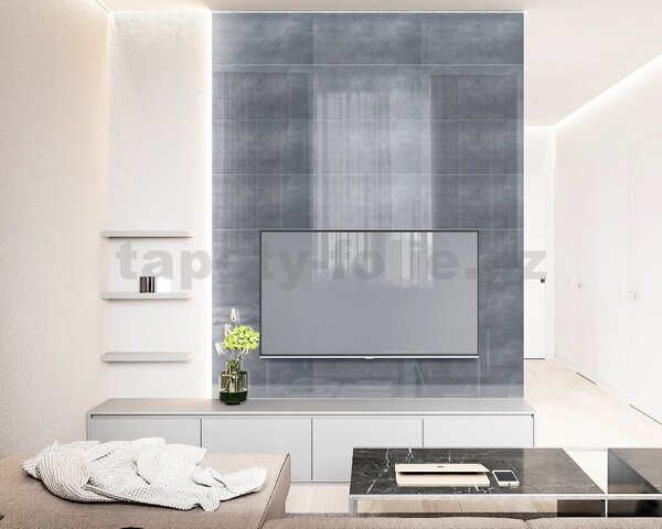 Samolepiace PVC 3D panely LVT05, rozmer 60 x 30 cm, betón sivý lesklý, IMPOL TRADE
