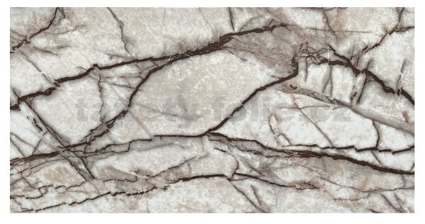 Samolepiace PVC 3D panely LVT06, rozmer 60 x 30 cm, mramor hnedý lesklý, IMPOL TRADE