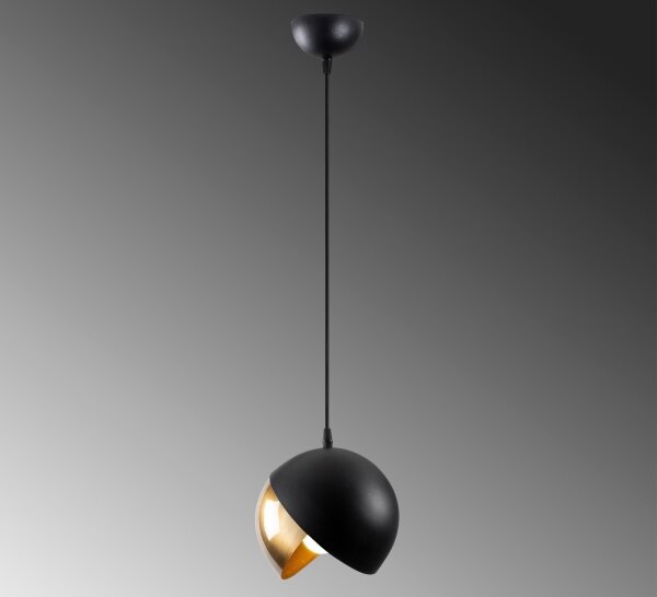 Luster na lanku BERCESTE 1xE27/40W/230V čierna/zlatá