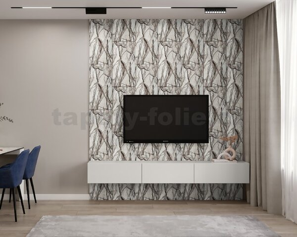 Samolepiace PVC 3D panely LVT21, rozmer 60 x 30 cm, mramor hnedý matný, IMPOL TRADE