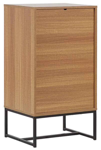 Komoda svetlé drevo biela MDF kov 91 x 49 x 38 cm 3 zásuvky úložný priestor moderný štýl obývačka spálňa
