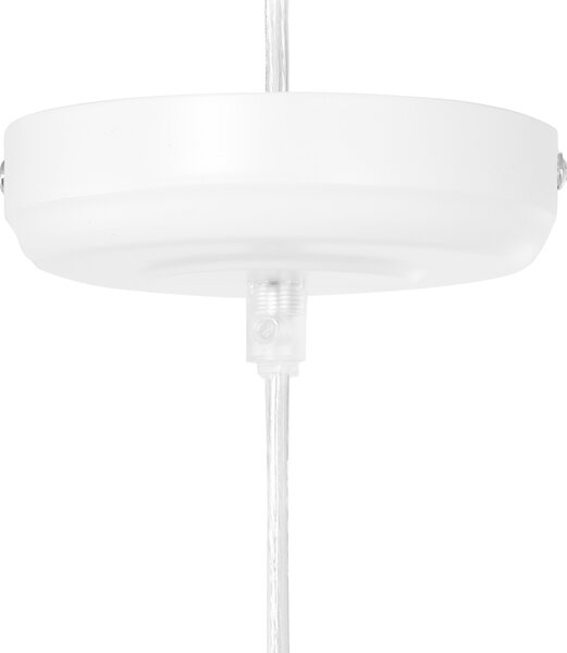 Závesná lampa biela kovová 112 cm zváraná geometrické tienidlo stropné svietidlo industriálny štýl obývačka jedáleň