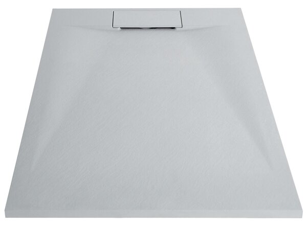 Sprchová vanička s odtokom sivá SMC 80 x 120 x 3 cm obdĺžnikový tvar efekt prírodného kameňa minimalistický štýl kúpeľňa