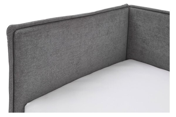 Sivá čalúnená rohová detská posteľ s úložným priestorom s roštom 90x200 cm Fun – Meise Möbel