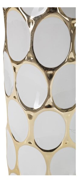 Biela/v zlatej farbe keramická stolová lampa s textilným tienidlom (výška 56 cm) Glam Carv – Mauro Ferretti