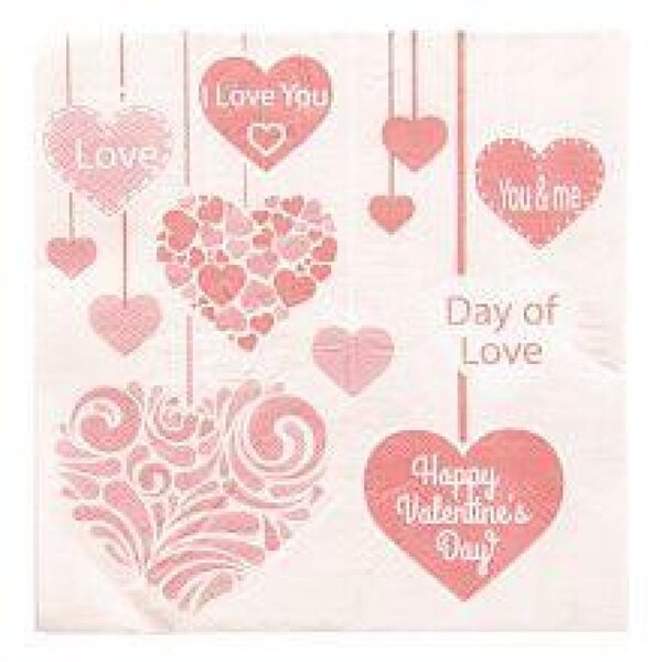 Papierové obrúsky Happy valentine day