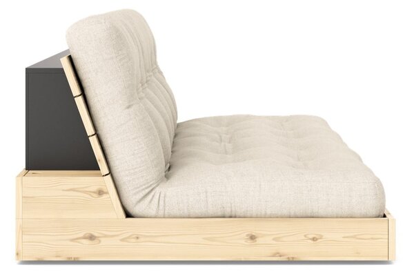 Sivo-béžová ľanová rozkladacia pohovka 196 cm Base – Karup Design