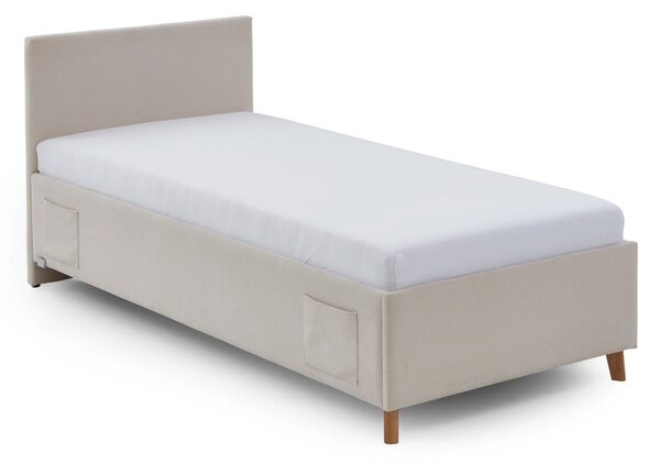 Béžová čalúnená detská posteľ s úložným priestorom s roštom 90x200 cm Cool – Meise Möbel