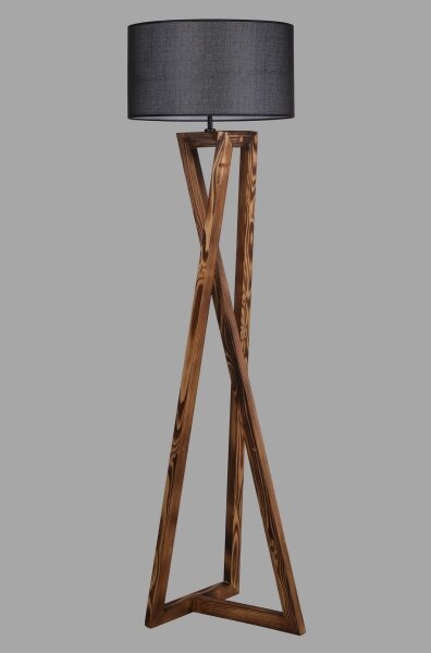Stojacia lampa MACKA 1xE27/60W/230V čierna/hnedá