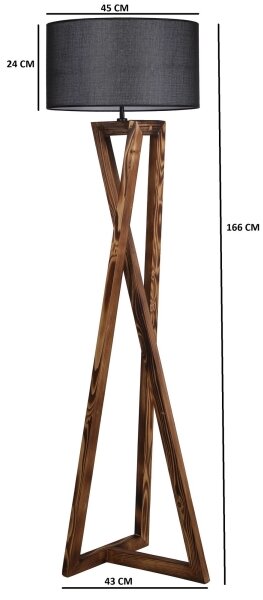 Stojacia lampa MACKA 1xE27/60W/230V čierna/hnedá