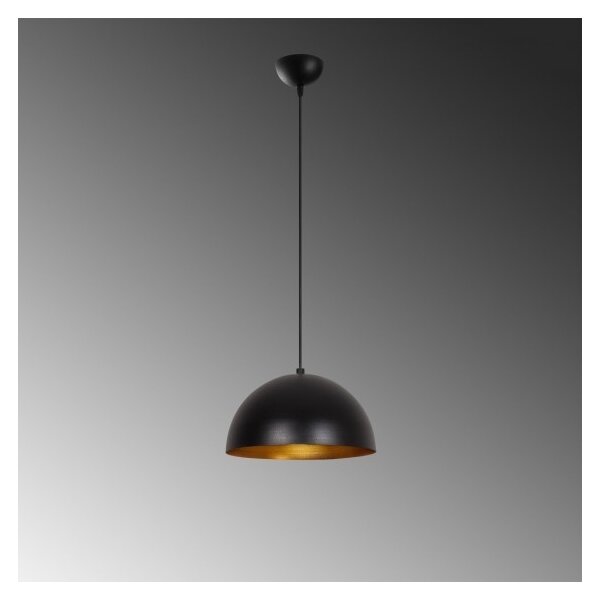 Luster na lanku SIVANI 1xE27/40W/230V pr. 30 cm čierna/medená