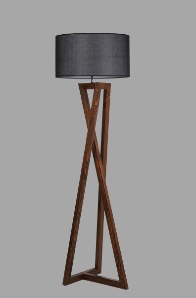 Stojacia lampa MACKA 1xE27/60W/230V čierna/hnedá