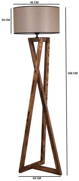 Stojacia lampa MACKA 1xE27/60W/230V béžová/hnedá