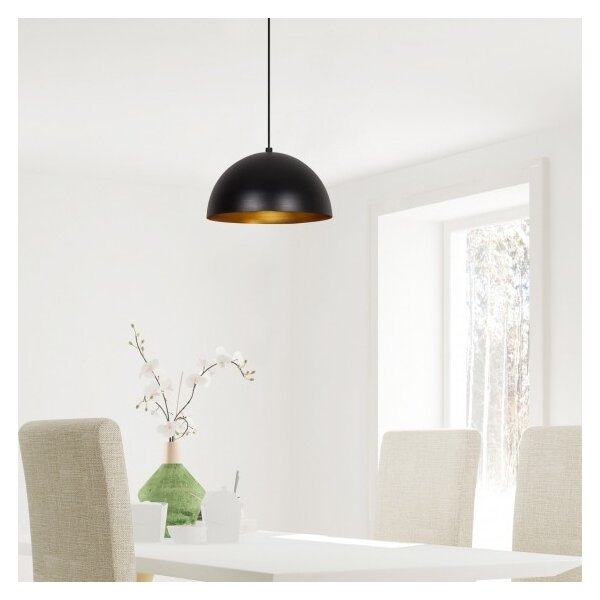 Luster na lanku SIVANI 1xE27/40W/230V pr. 30 cm čierna/medená