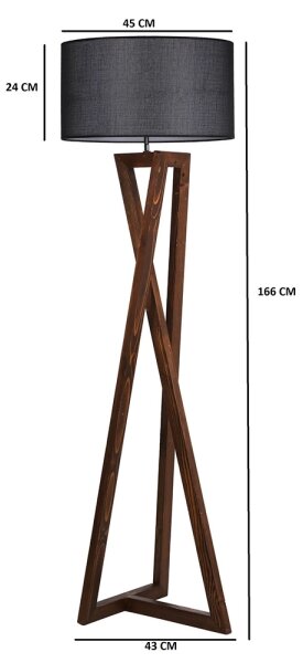 Stojacia lampa MACKA 1xE27/60W/230V čierna/hnedá