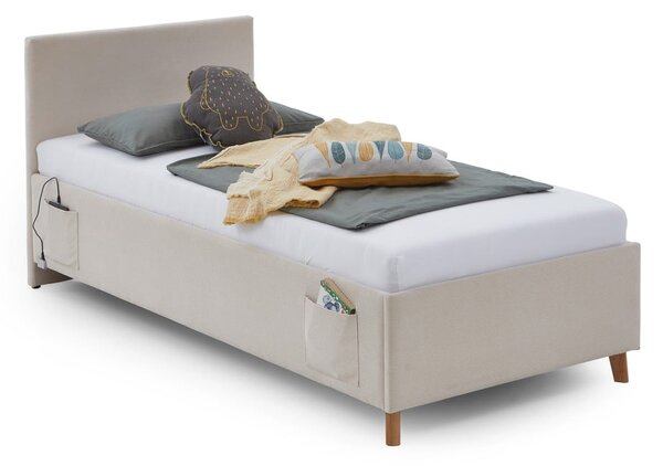 Béžová čalúnená detská posteľ s úložným priestorom s roštom 90x200 cm Cool – Meise Möbel