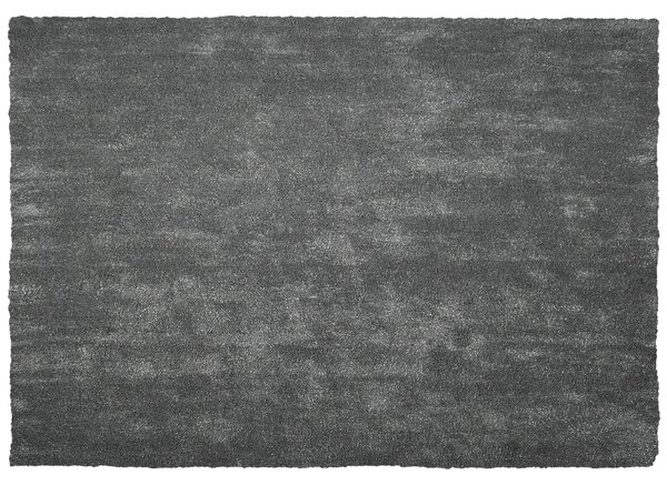 Koberec tmavosivý 160 x 230 cm moderný všívaný strojom obdĺžnikový huňatý s vysokým vlasom