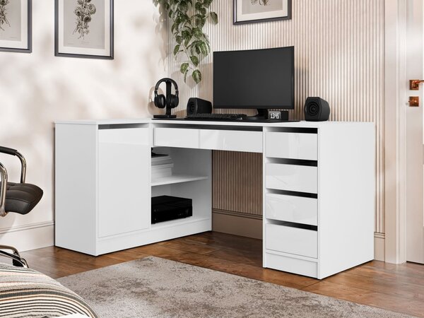 Mirjan24 Rohový PC stôl Heron, Farby: čierna 5903211508752