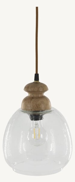 Sklenená lampa s drevom 25cm