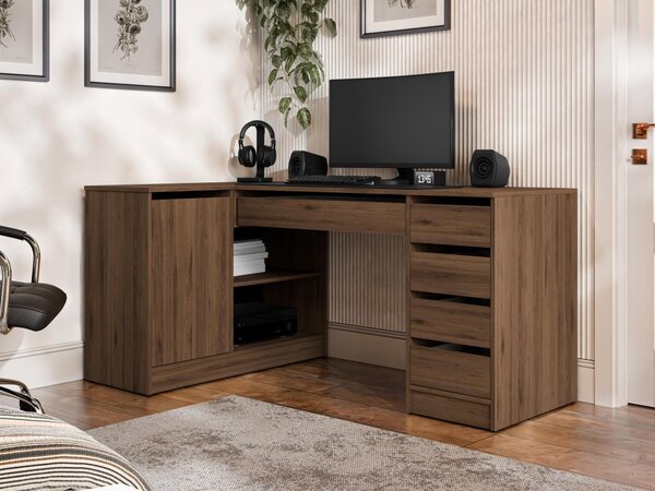 Mirjan24 Rohový PC stôl Heron, Farby: čierna 5903211508752