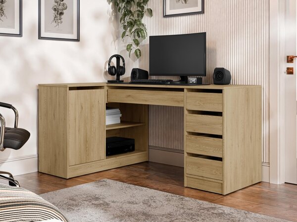 Mirjan24 Rohový PC stôl Heron, Farby: čierna 5903211508752