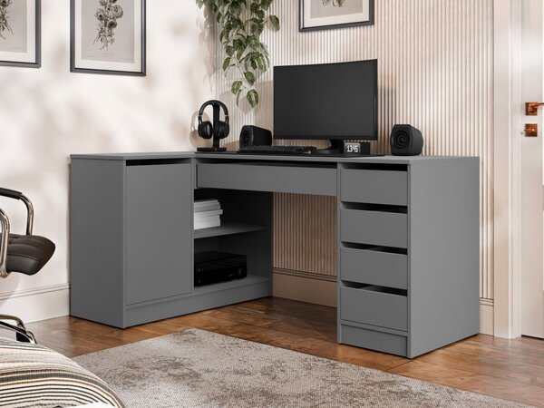 Mirjan24 Rohový PC stôl Heron, Farby: čierna 5903211508752