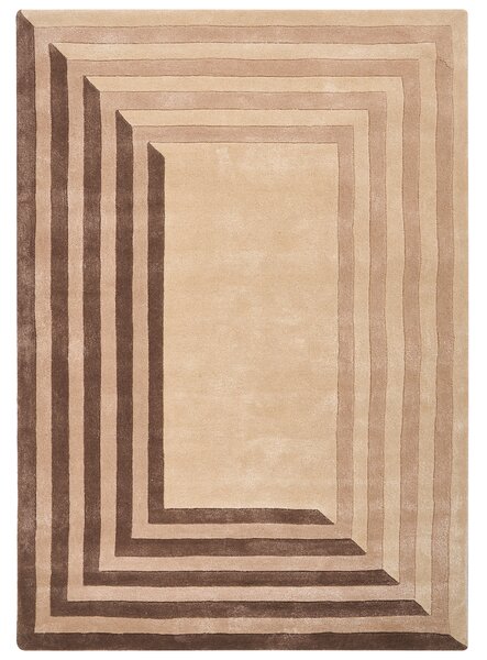 Koberec béžový viskóza a vlna obdĺžnikový tvar geometrický vzor 160 x 230 cm moderný štýl obývacia izba