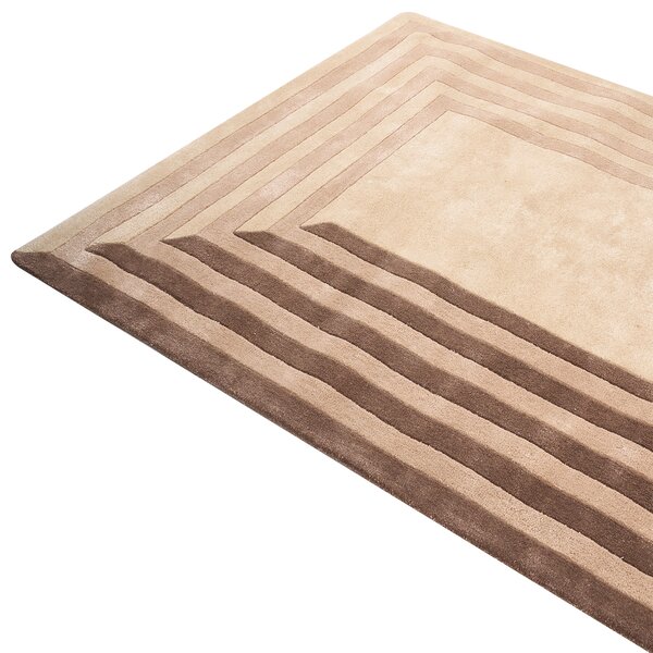 Koberec béžový viskóza a vlna obdĺžnikový tvar geometrický vzor 160 x 230 cm moderný štýl obývacia izba