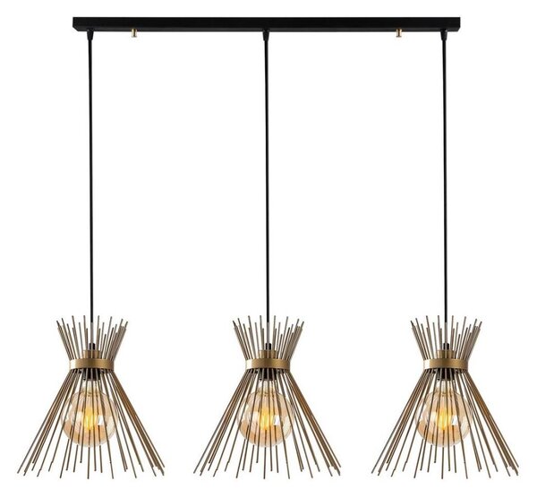 Luster na lanku KIRPI 3xE27/40W/230V zlatá