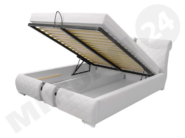 Mirjan24 Posteľ Wiko, Rozmer postele: 140x200, Dostupné poťahy: ekokoža Soft 017 5x5 + ekokoža Soft 017 (biela) 5902928210583