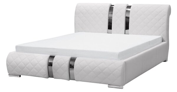 Mirjan24 Posteľ Wiko, Rozmer postele: 140x200, Dostupné poťahy: ekokoža Soft 017 5x5 + ekokoža Soft 017 (biela) 5902928210583