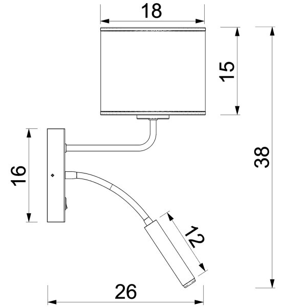 Nástenné svietidlo ARDEN 1xE27/15W/230V + 1xG9/8W béžová/hnedá