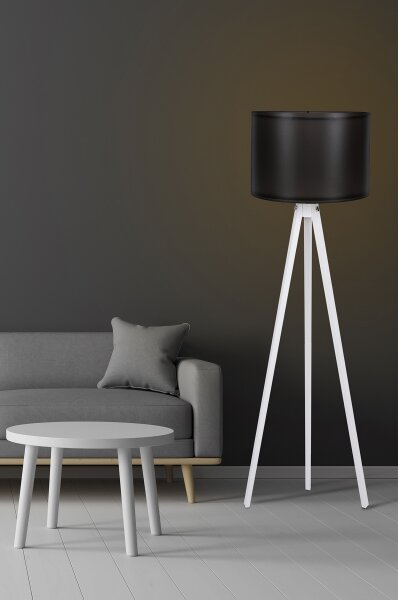 Stojacia lampa AYD 1xE27/60W/230V čierna/biela