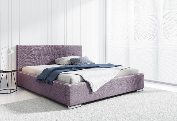 Čalúnená posteľ Ingrid s úložným priestorom fialová 200 x 200