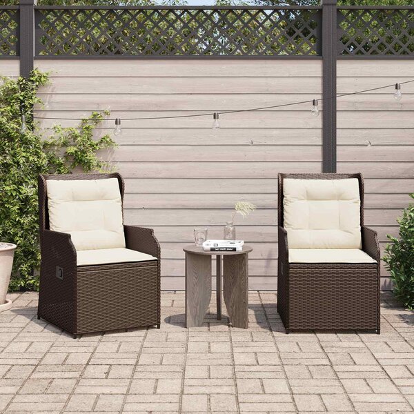 Maison Exclusive – Záhradná lavica, 2 kusy, hnedá, umelý ratan