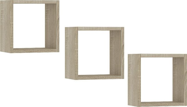 Ak furniture Súprava políc Kika 25x25 cm dub sonoma