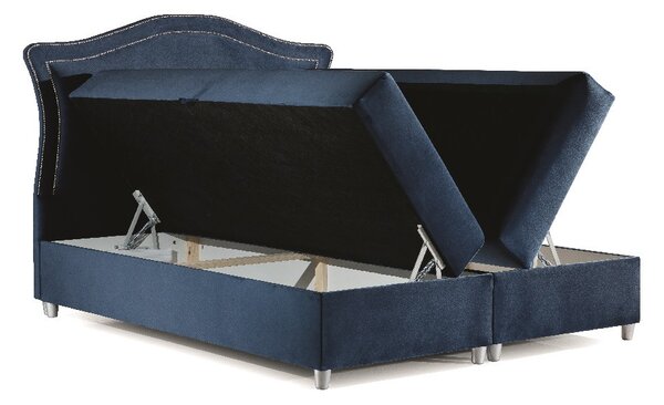 Elegantná rustikálna posteľ Bradley 200x200, modrá