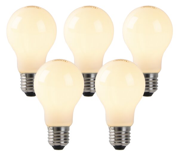 Sada 5 stmievateľných LED žiaroviek s opálovým sklom E27 4W 320lm 2200K