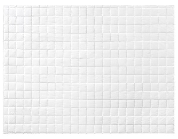Posteľná prikrývka biela letná 135 x 200 cm zo zmesi polyesteru a bavlny prešívaný paplón s ľahkou výplňou