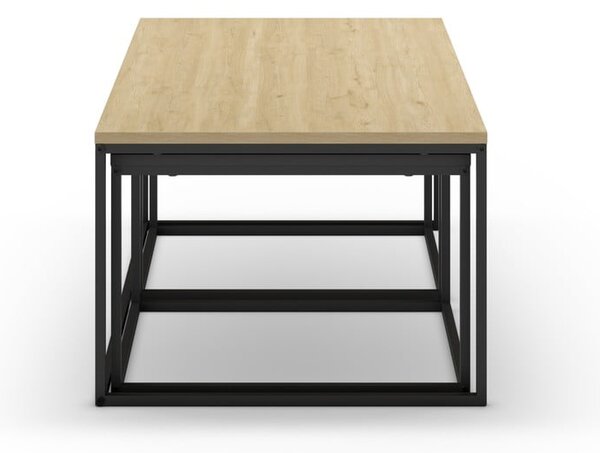 Konferenčné stolíky v súprave 3 ks v sivo-prírodnej farbe 60x110 cm Camelia – Marckeric