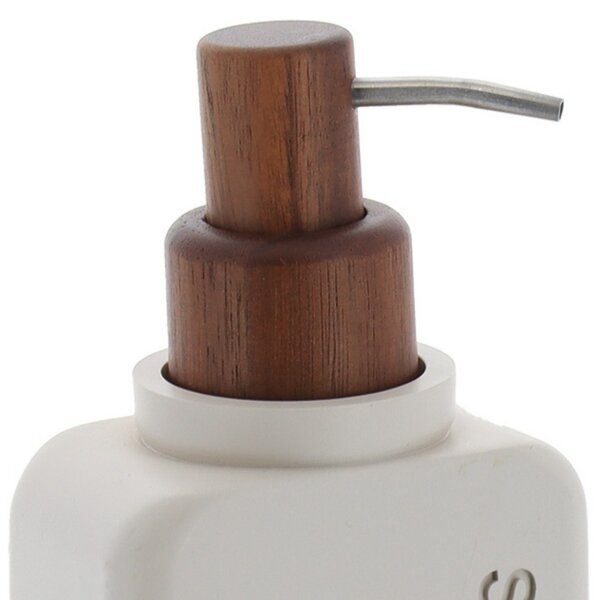 Dávkovač mydla Salva, béžová/s drevenými prvkami, 300 ml